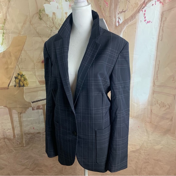 NEW THEORY Windowpane Navy Dover Tech Blazer - Picture 5 of 13